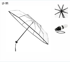 LF 191 KRÓTKI PARASOL MANUALNY PRZEŹROCZYSTY Z LAMÓWKĄ